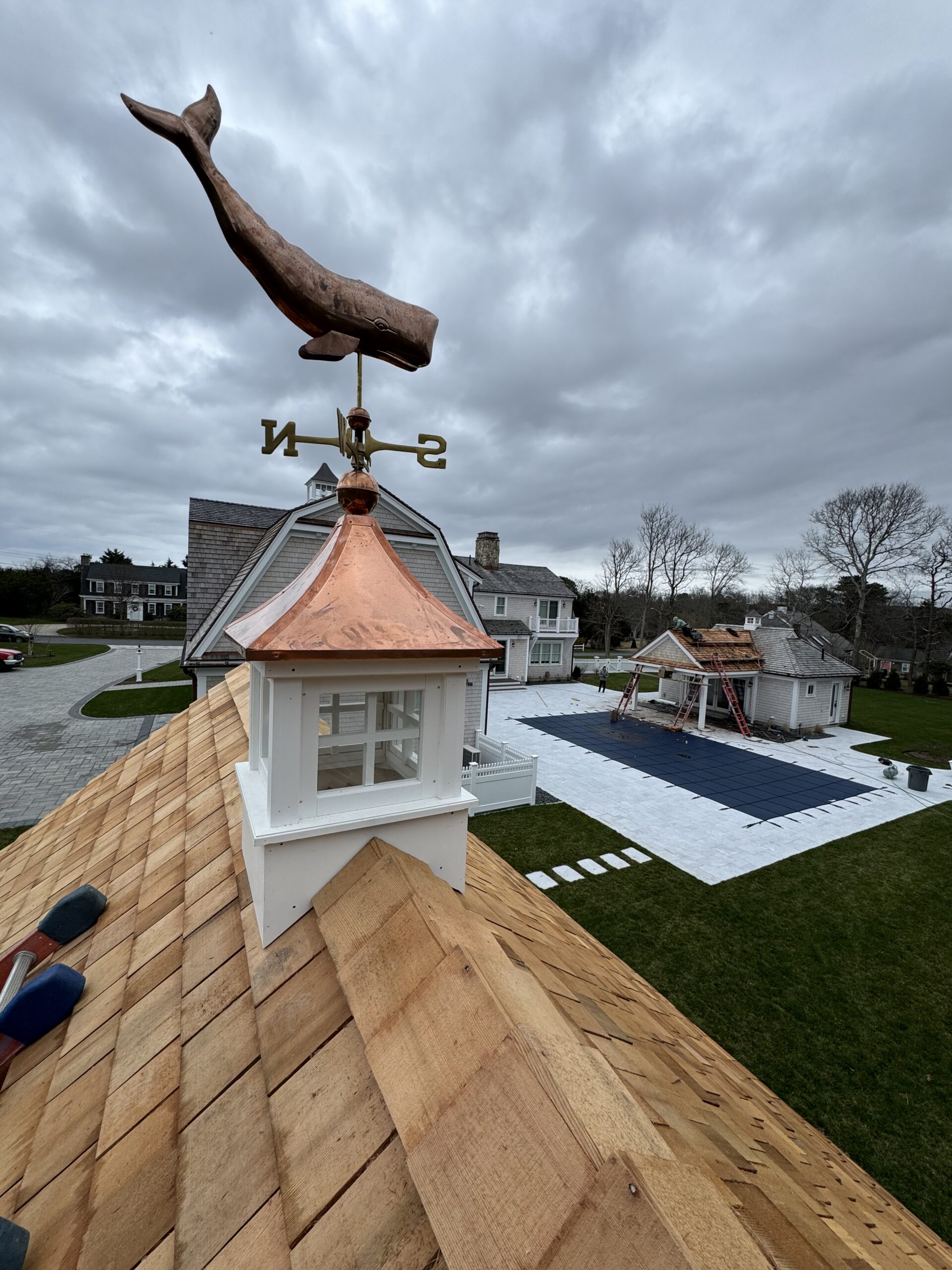 Professional standing seam copper roof installation