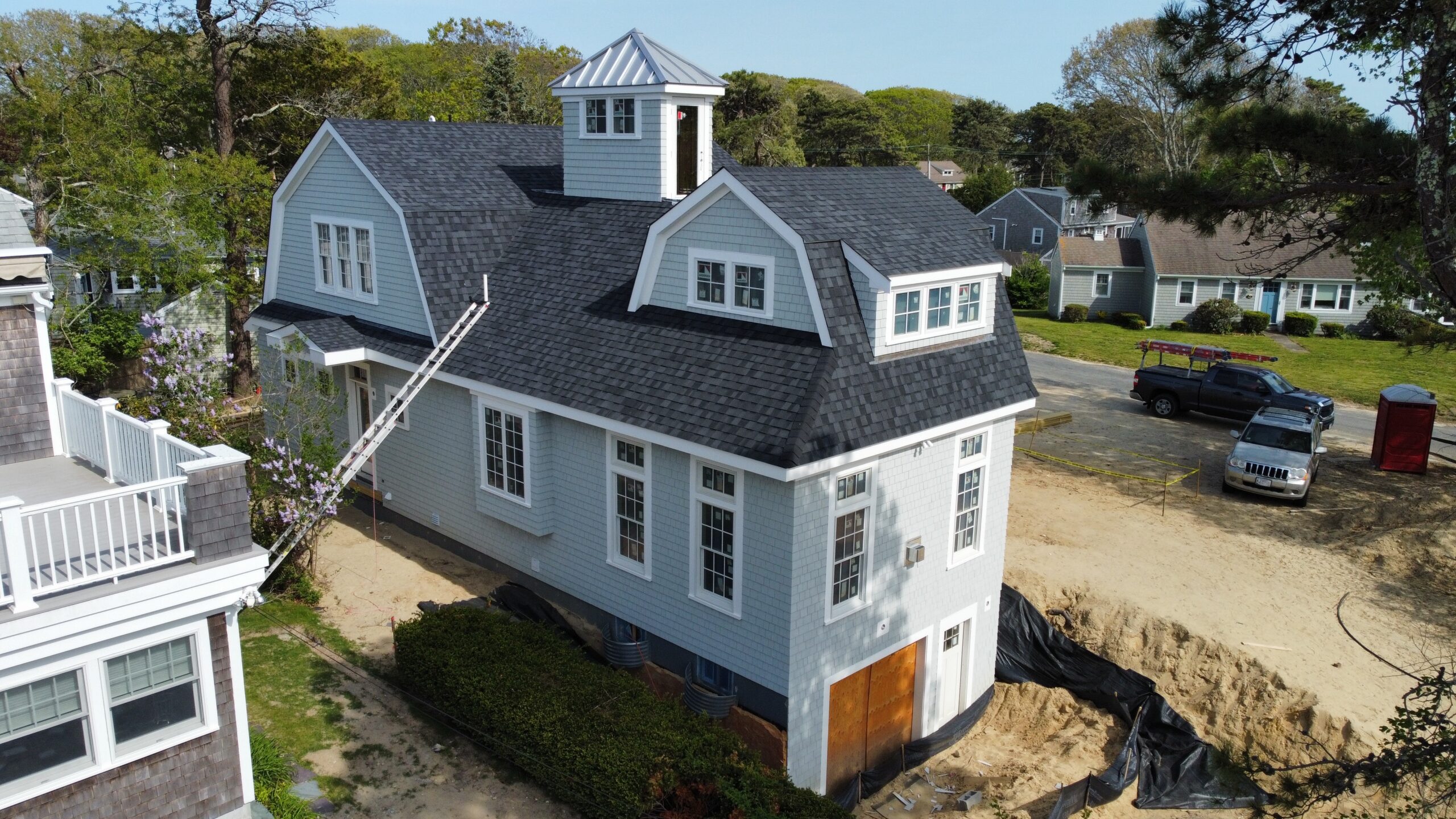Dark asphalt shingle roof on Hyannis Port home