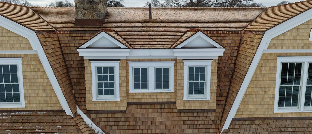 red copper flashing on roof