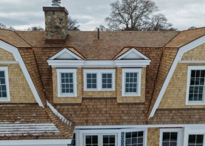 red copper flashing on roof
