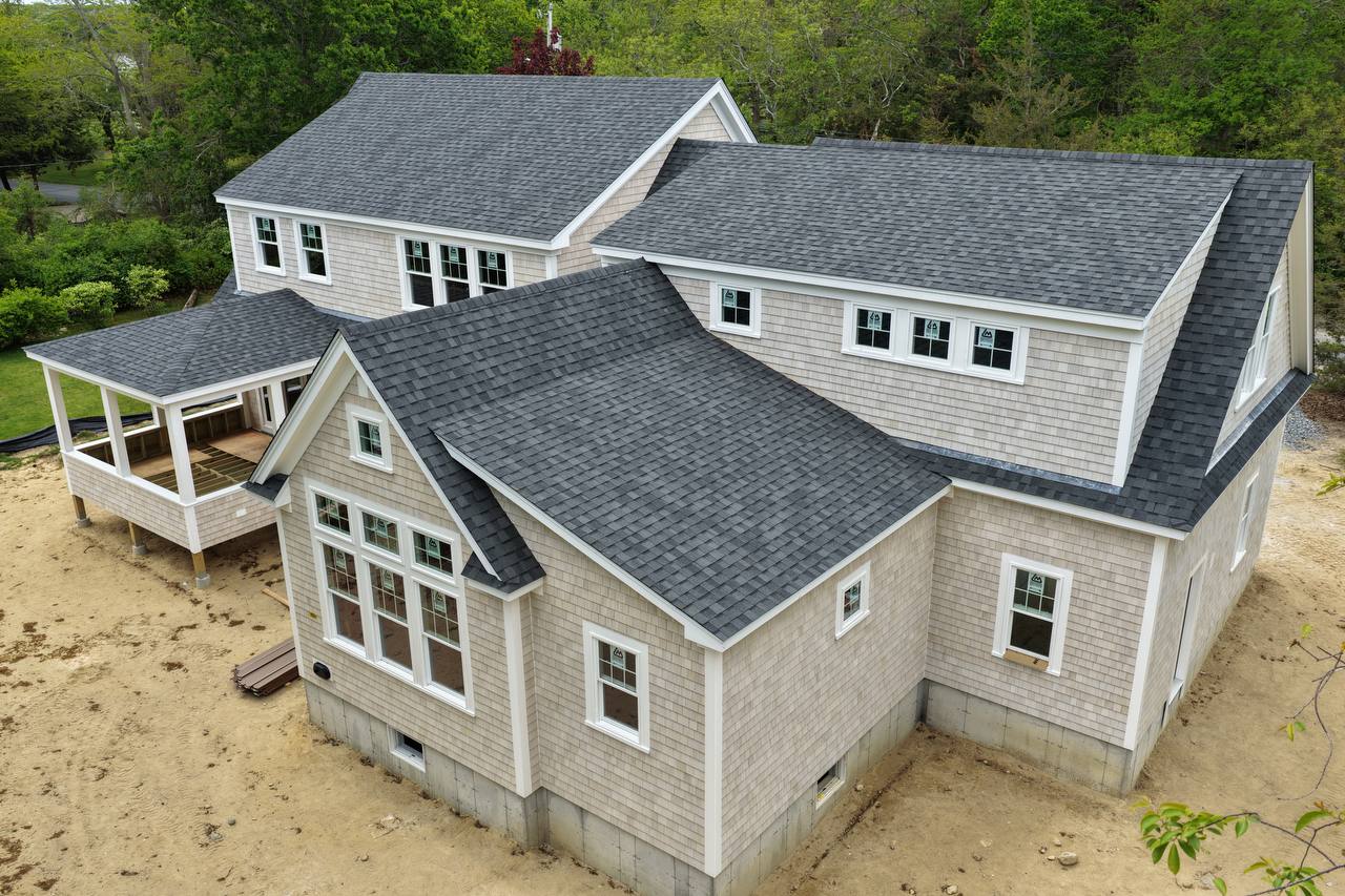 Screened porch with asphalt roof and siding Dennis MA