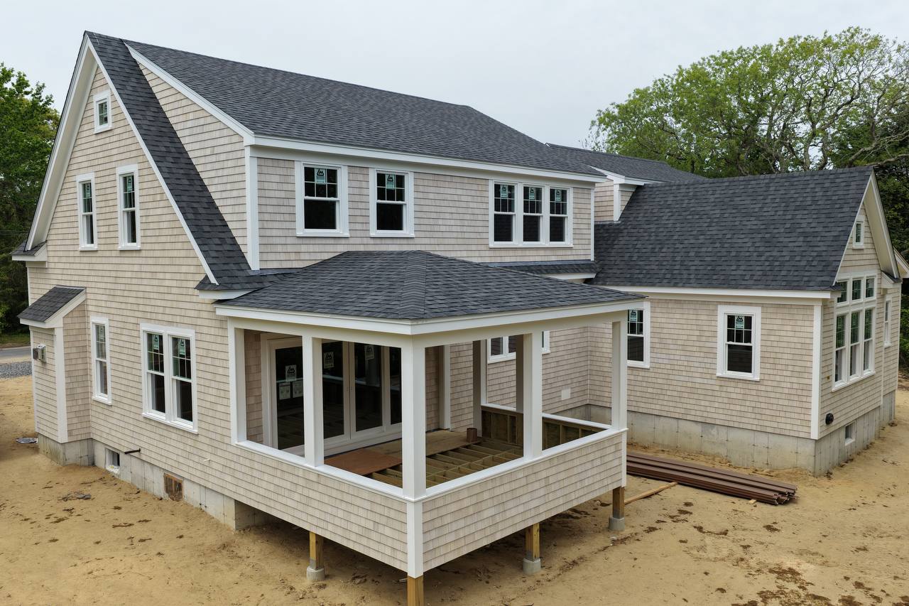 Front porch with PVC trim