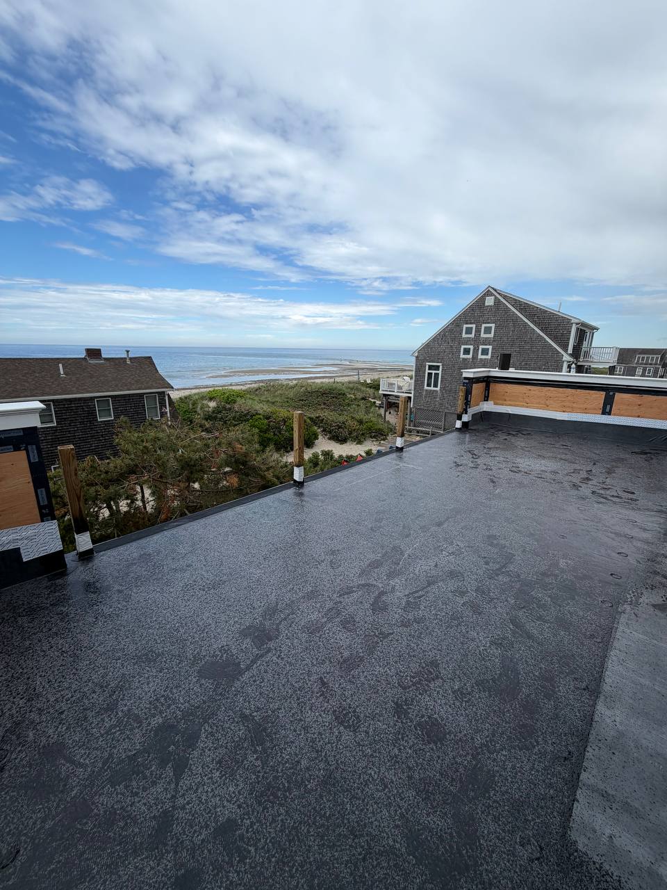 EPDM rubber roof installation coastal property