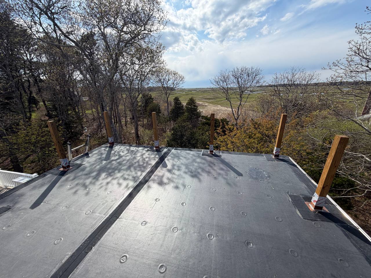 EPDM roof with copper flashing Eastham Cape Cod