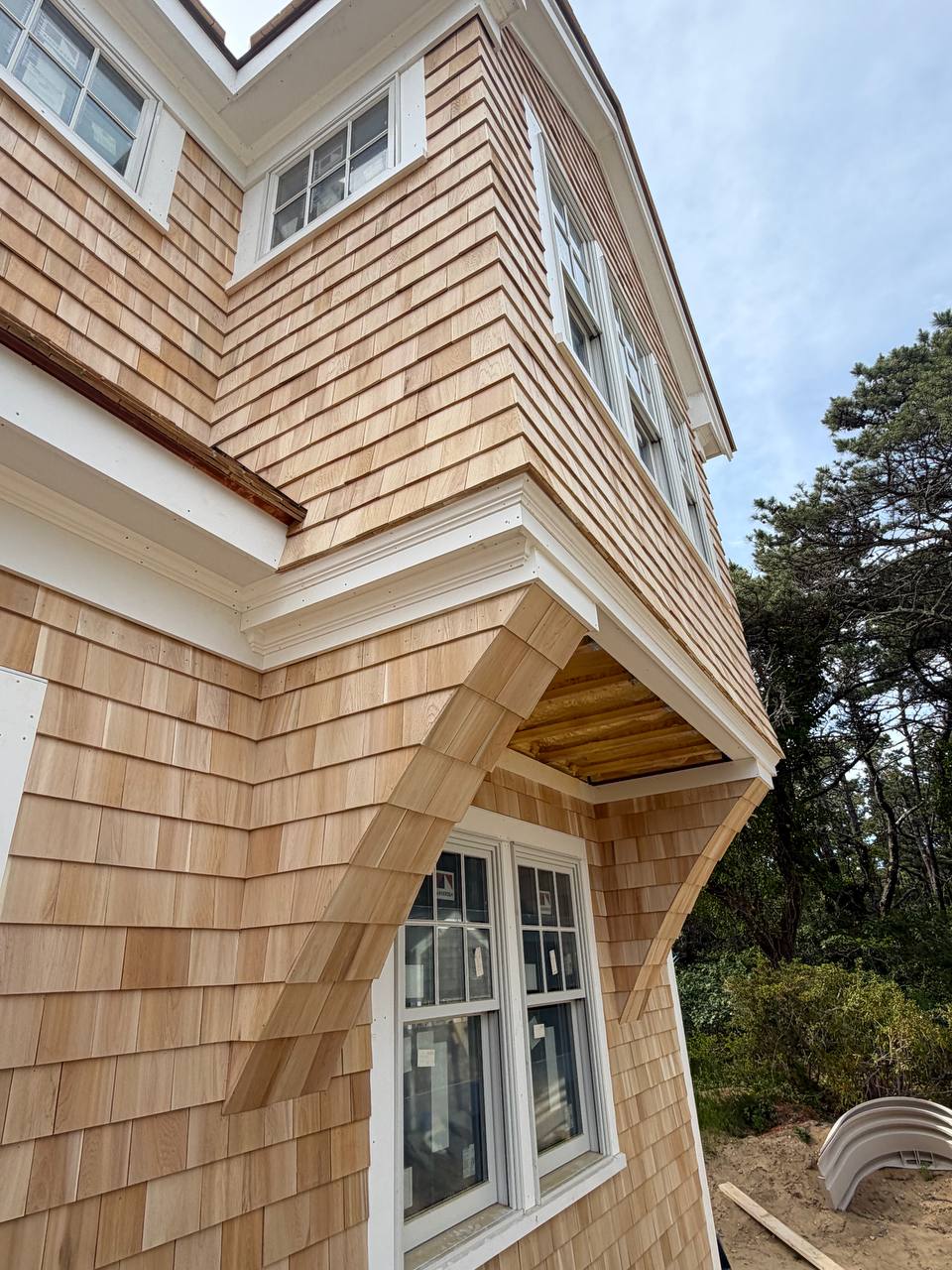 Aerial view of cedar roof