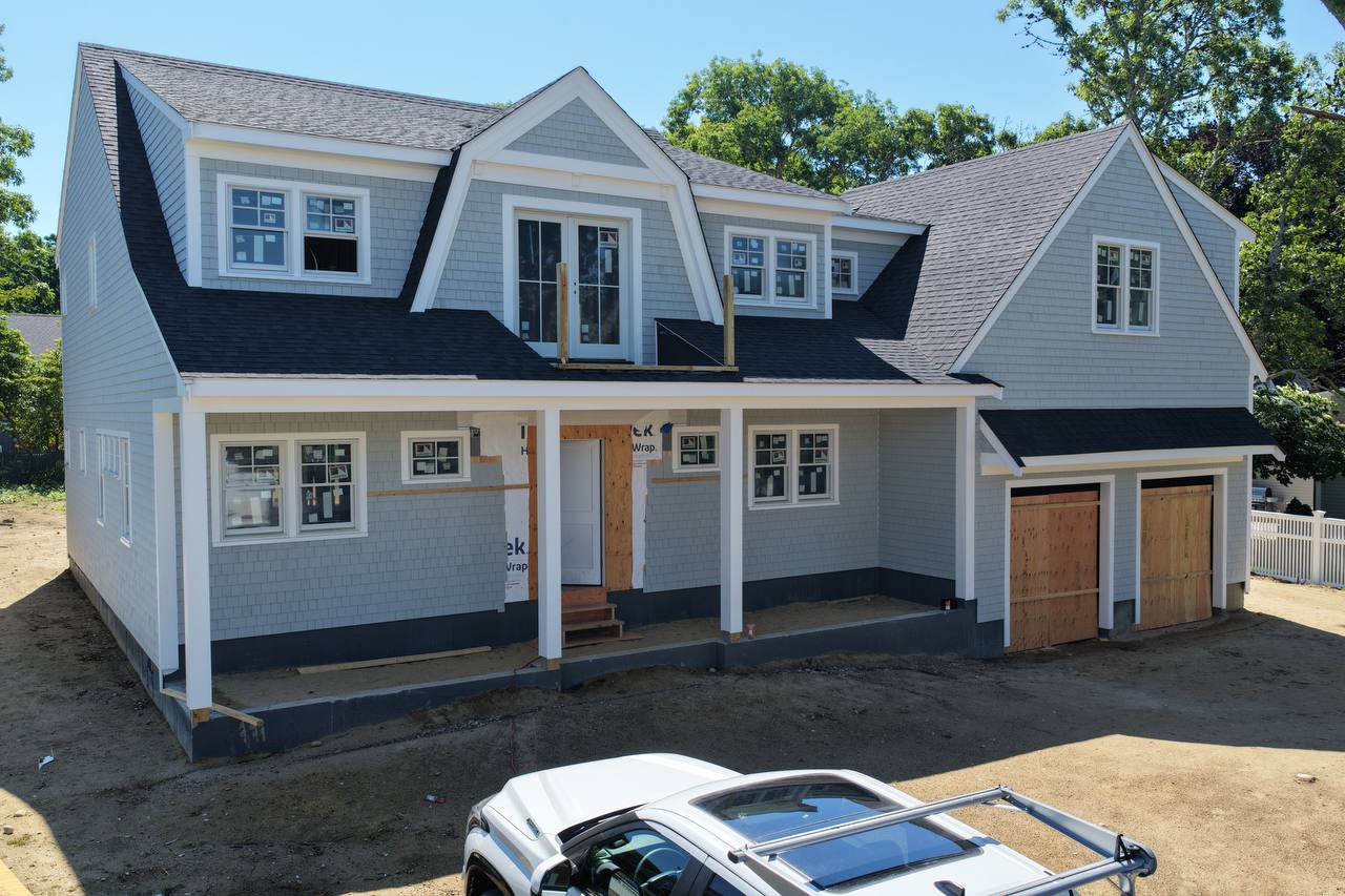 Wide angle of house renovation
