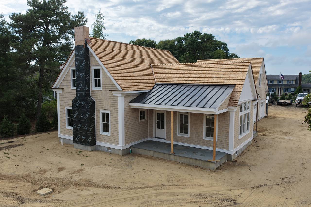 Exterior architectural features with weaved corners